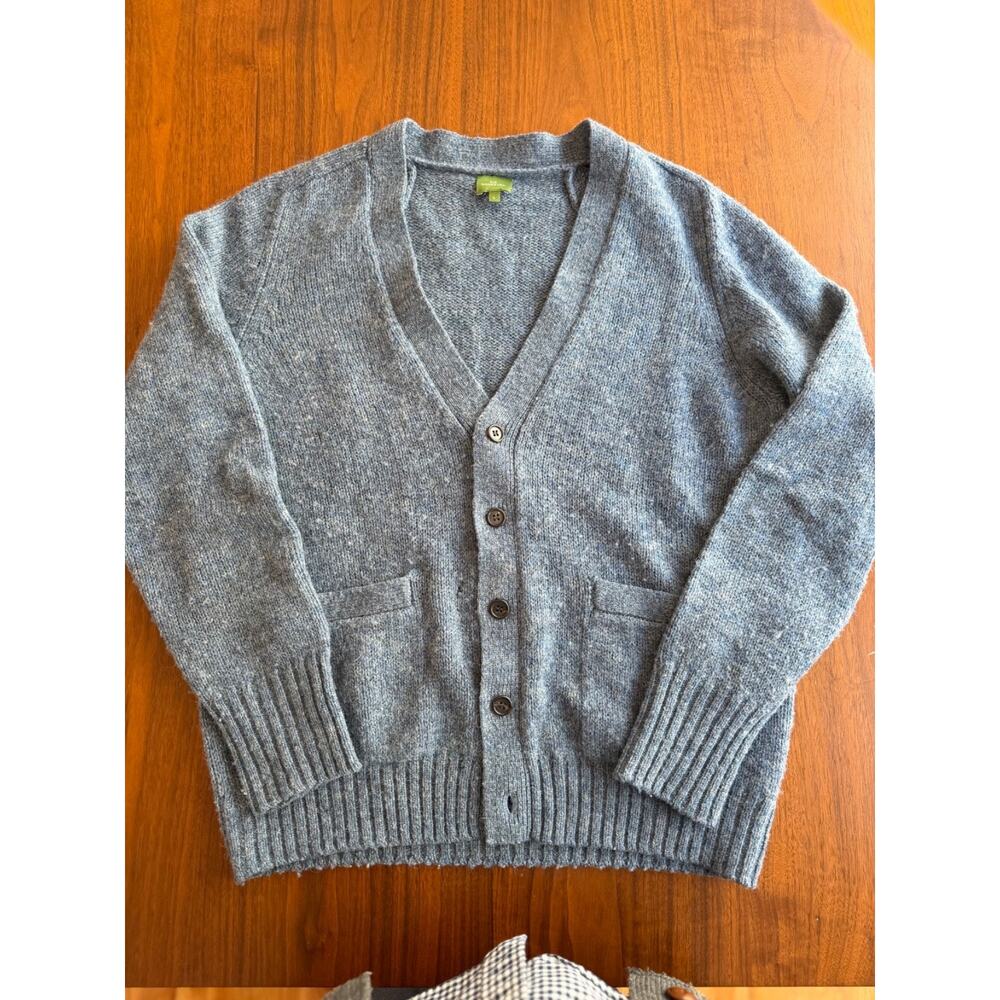 Sid Mashburn Blue Melange Shetland Wool Cardigan - Size L